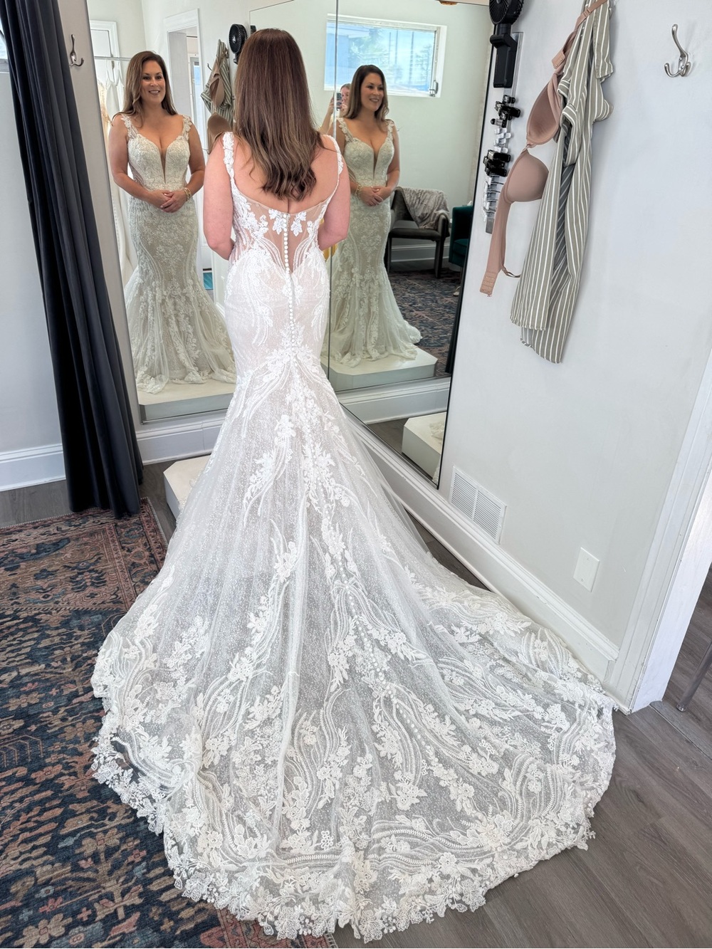 Martina Liana 1338 - Off-Shoulder Fully Beaded Lace Mermaid Wedding Dress Ivory - Picture 7 of 8